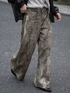 Leopard Print Wide Leg Jeans