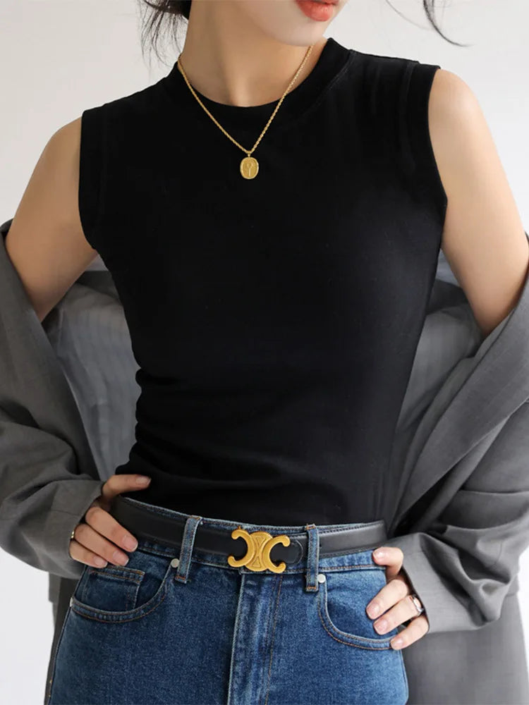 Round Neck Basic Sleeveless Tank