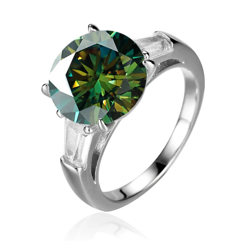 Round 5 Carat Moissanite Diamond Ring