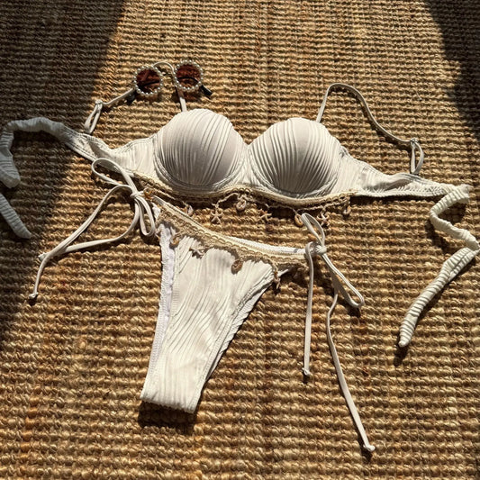 Ribbed Push Up Shell Bikini