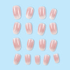 24Pcs Oval Short Pink Press on Nails Simple Ombre Spring False Nail for Sweet Sassy Cool Women&Girl Removable Wearable Nail Art