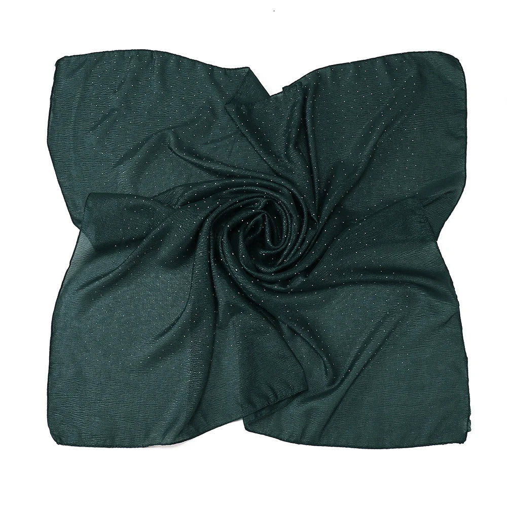 New Muslim Chiffon Square Hijab Premium Rhinestone Scarf Malaysia Shawl Plain Muslim Wraps Soft Turban Headband Shawl Supplier