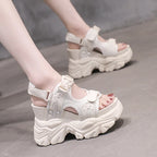Peep-Toe Wedge Platform Sandals