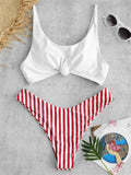Scoop Neck Striped Bikini