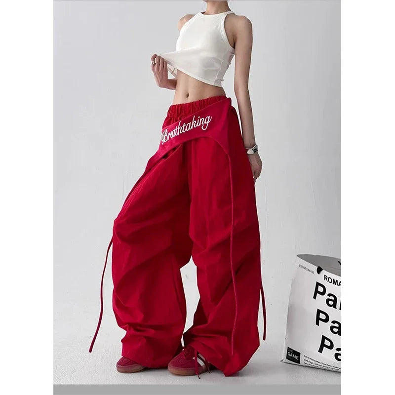 Letter Print Cargo Pants