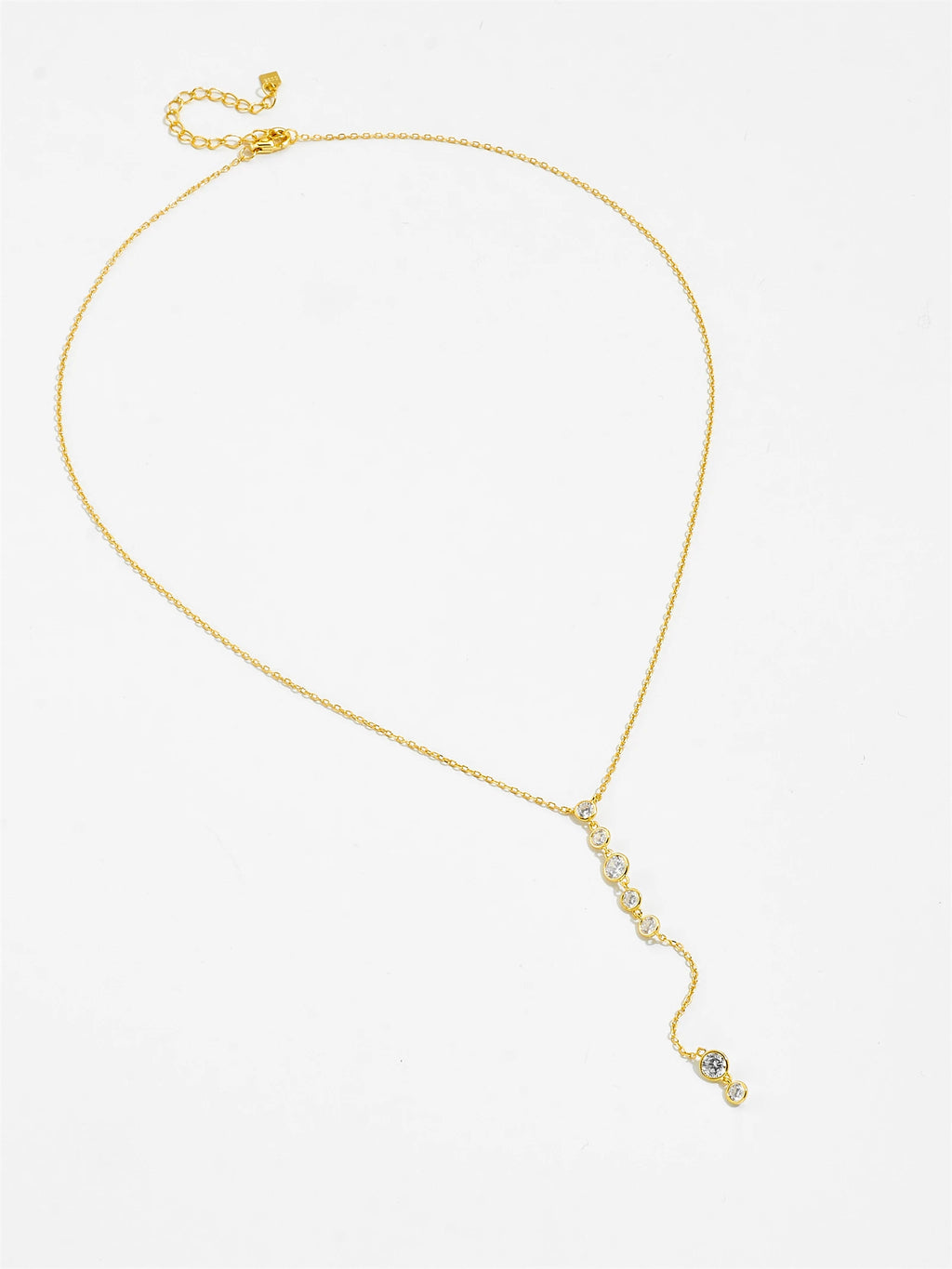 925 Sterling Silver Gold Round Long Pendant Chain Necklace