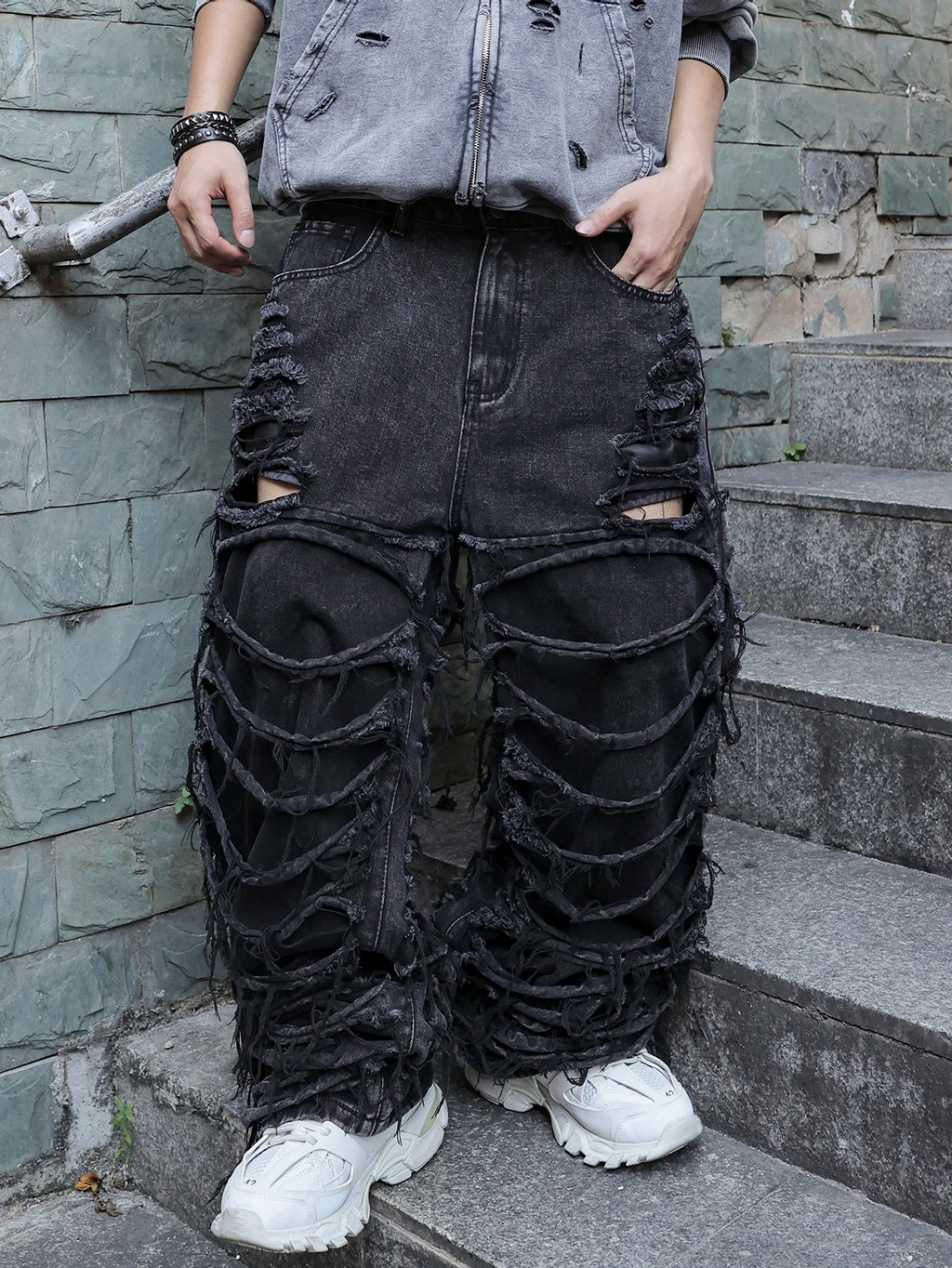 Distressed Black Jeans