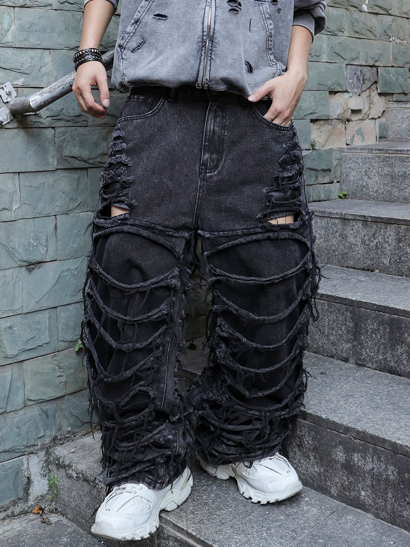 Distressed Black Jeans