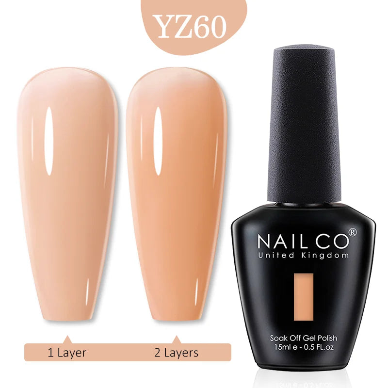 NAILCO 15ml Nail Gel Polish Winter Nude Colors Hybrid Gel Varnish Manicure UV Gel Nail Polish Primer Top Base Coat LED Nails Art