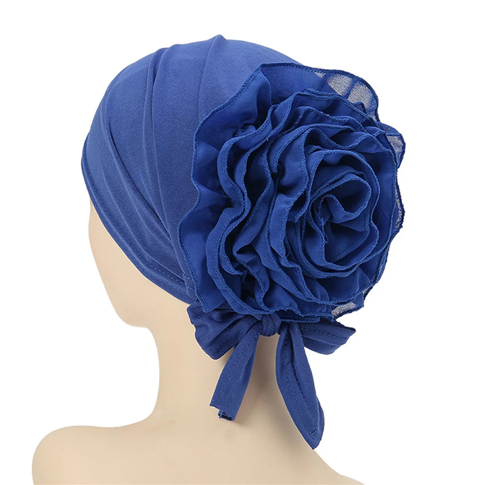 New Muslim Hijab Women Pre-Tied Inner Hijab Caps Soft Cotton Back Flower Muslim women hijab kebaya Islam Underscarf Hijabs femme