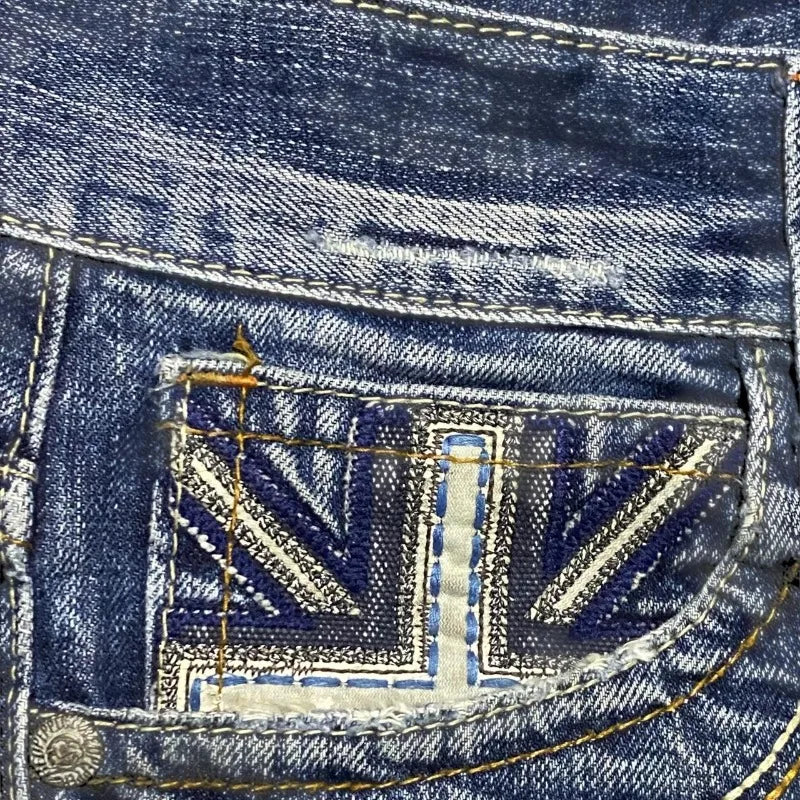 Embroidery Baggy Jeans