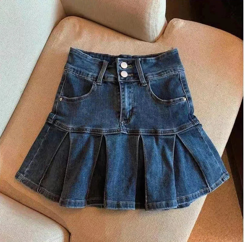 High-Waisted Denim Skirt