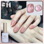 MIANEL 1-16PCS Light Smoke Magnet Cat Eye Gel Nail Polish 2025 New Glass Bead Nude Pink Nail Glue Pink Nails Blue Nails Nail Art