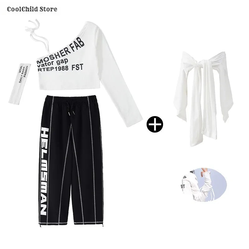 Off Shoulder Crop Top Jogger Pants Set