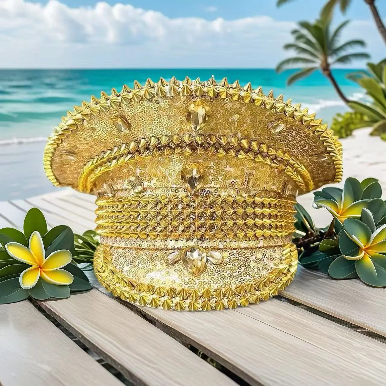Steampunk Rhinestone Captain Hat