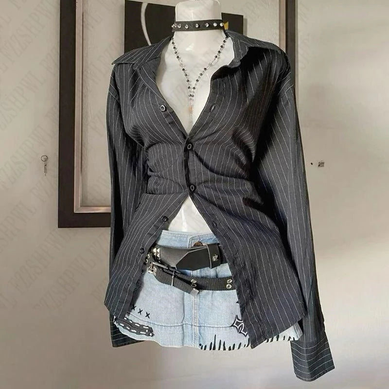 Letter Printed Long-Sleeved Shirt