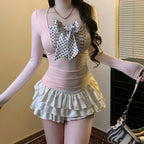 Bow Polka Dot Long Sleeve Tee