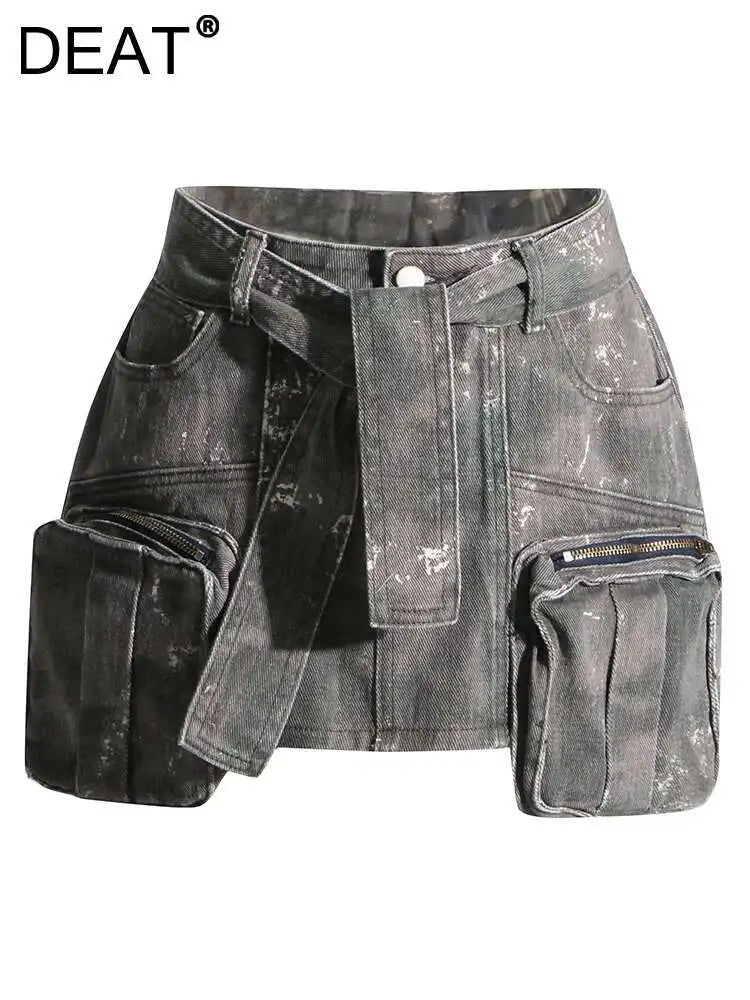 DEAT Camouflage Denim Skirt