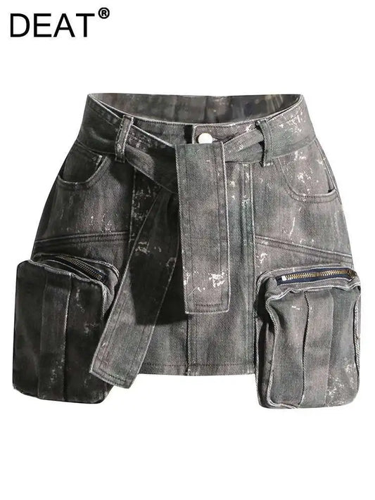 DEAT Camouflage Denim Skirt