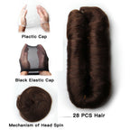 28pcs/Lot Human Hair Extensions Indian Raw Human Hair Bundles with Closures 1B 99J 30 4 Colored Bundles