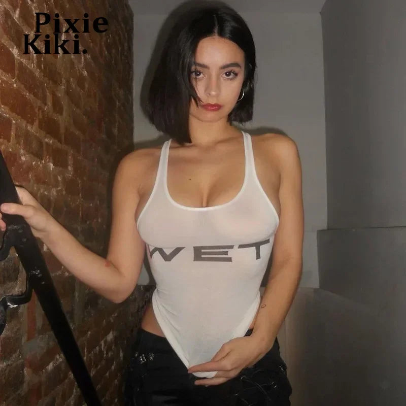 Wet Letter Print Tank