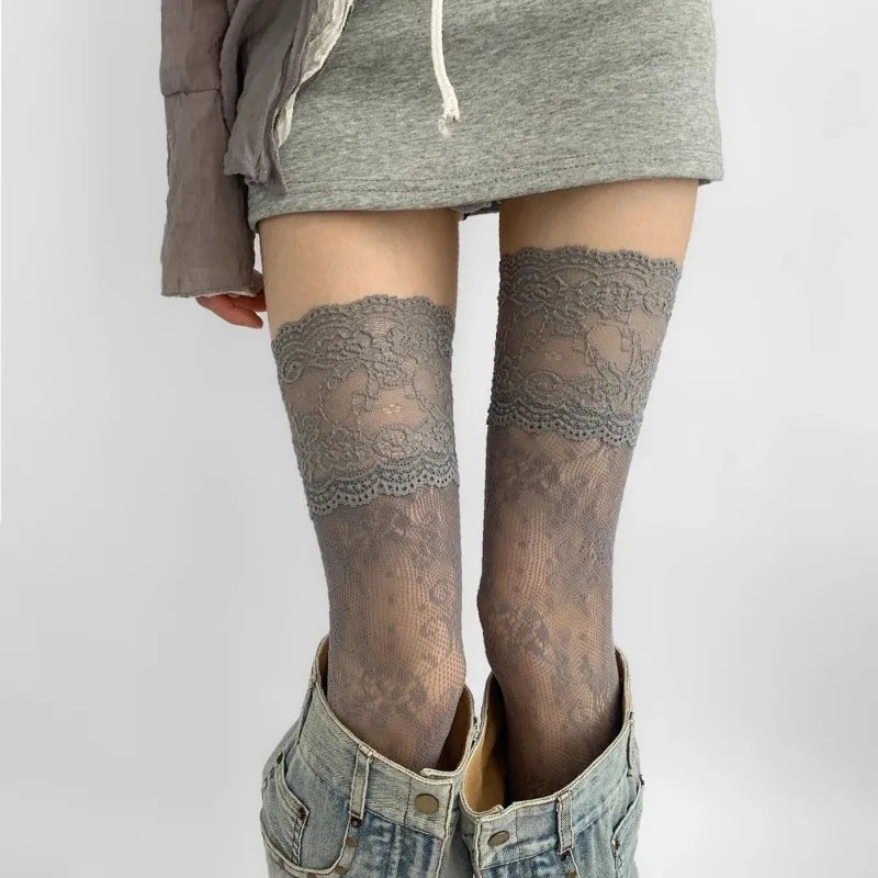 Lace Transparent Thigh High Socks