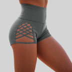 High-Waisted Criss-Cross Cutout Training Shorts