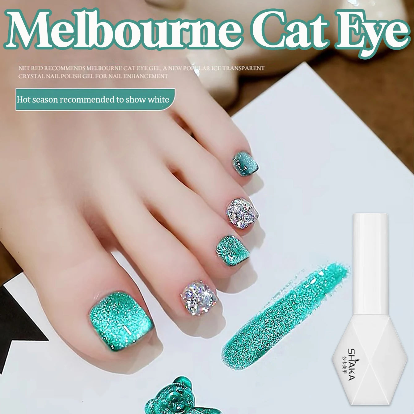 WS 1Pcs 10ML 2026 New Dragon Fruit Cat Eye Gel - Ultra-Bright Magnetic Polish with Diamond Sparkle Effect