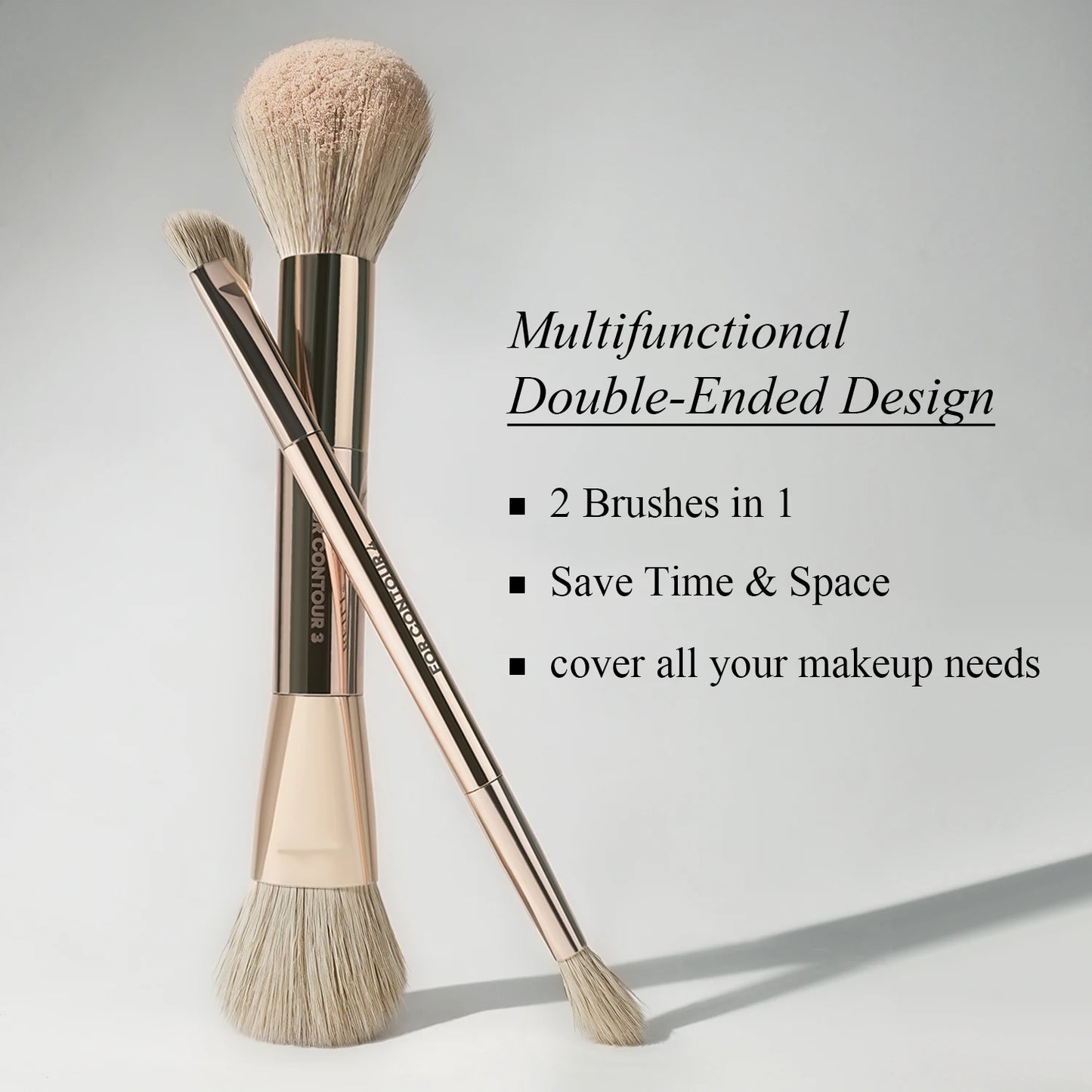 Makeup Brush Set Double-Sided Makeup Brushes for Foundation Contour Blush Blending Eyebrow and Eye Shadow Fiber Bright Cyan