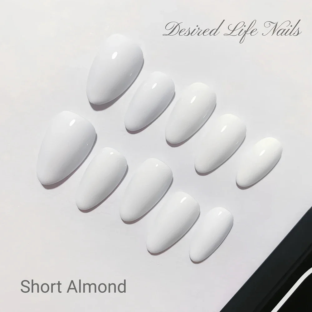 Short Black Simple Handmade Press on Nails