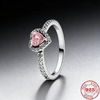 925 Sterling Silver Heart Moissanite Ring