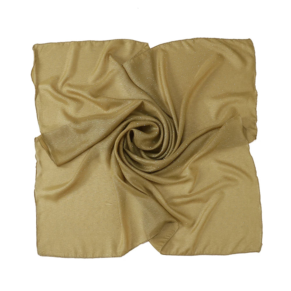 New Muslim Chiffon Square Hijab Premium Rhinestone Scarf Malaysia Shawl Plain Muslim Wraps Soft Turban Headband Shawl Supplier