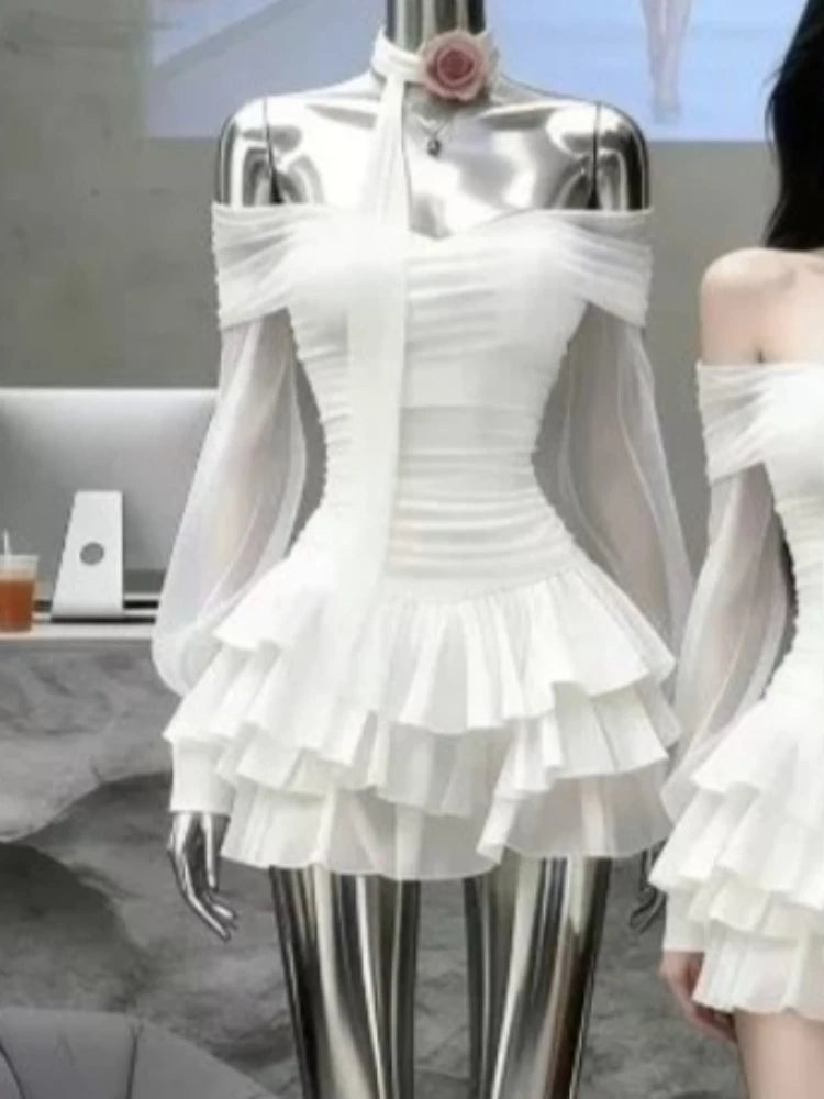 Off Shoulder Elegant Long Sleeve Dress