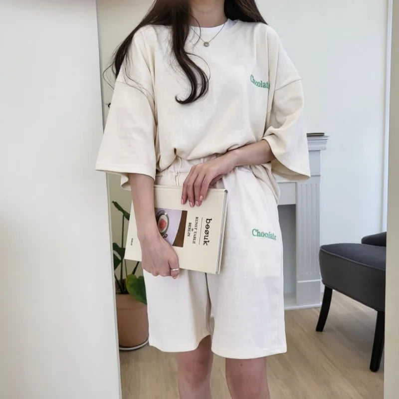 Solid T-Shirt Shorts Set