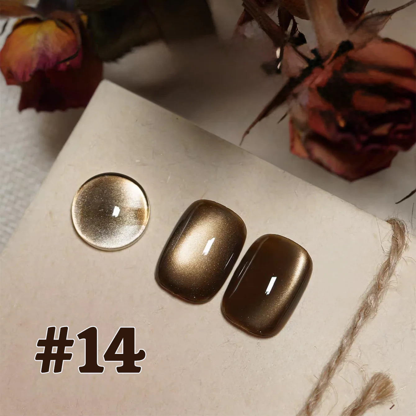 12ML 1-16PCS Beach Essentials Summer Nails Top Selling Fenglin Evening Moonlight Cat Eye Green Glass Bead Magnet Gel Nail Polish