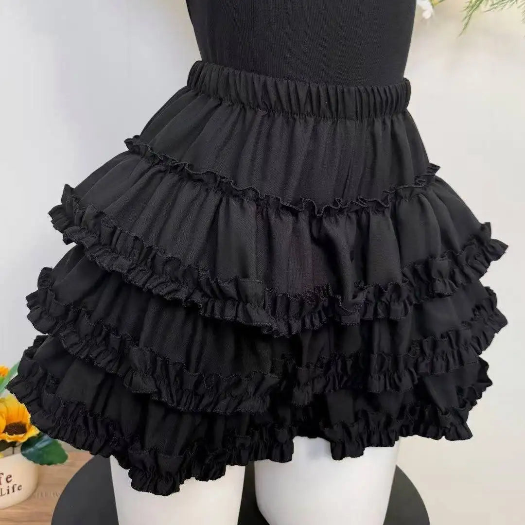 Tiered Lace Ruffle Mini Skirt