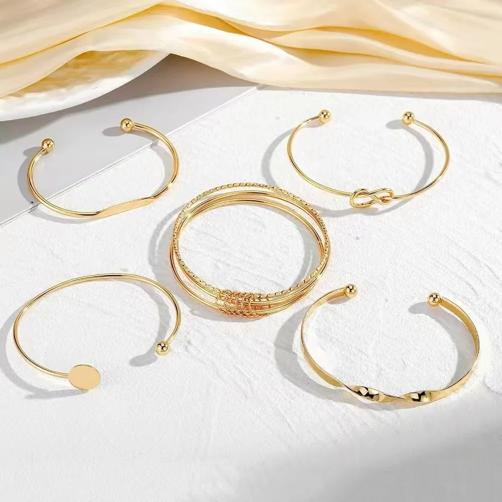 Trendy Multilayer Bracelets for Female Elegant Delicate Twist Sparkling Adjustable Bangles Jewelry Couples Gifts