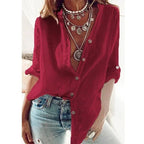 V-Neck Long Sleeve Shirt