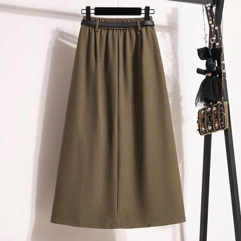 Solid Simple Casual Chic Skirt