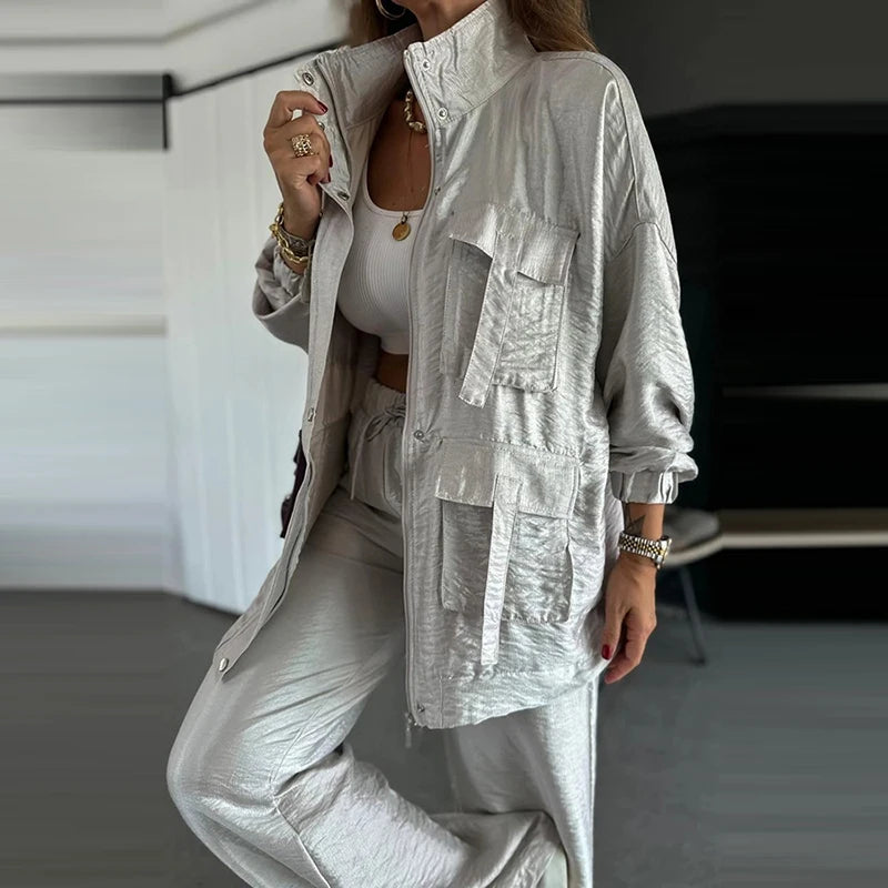 Zip Sweater & Long Pant Set