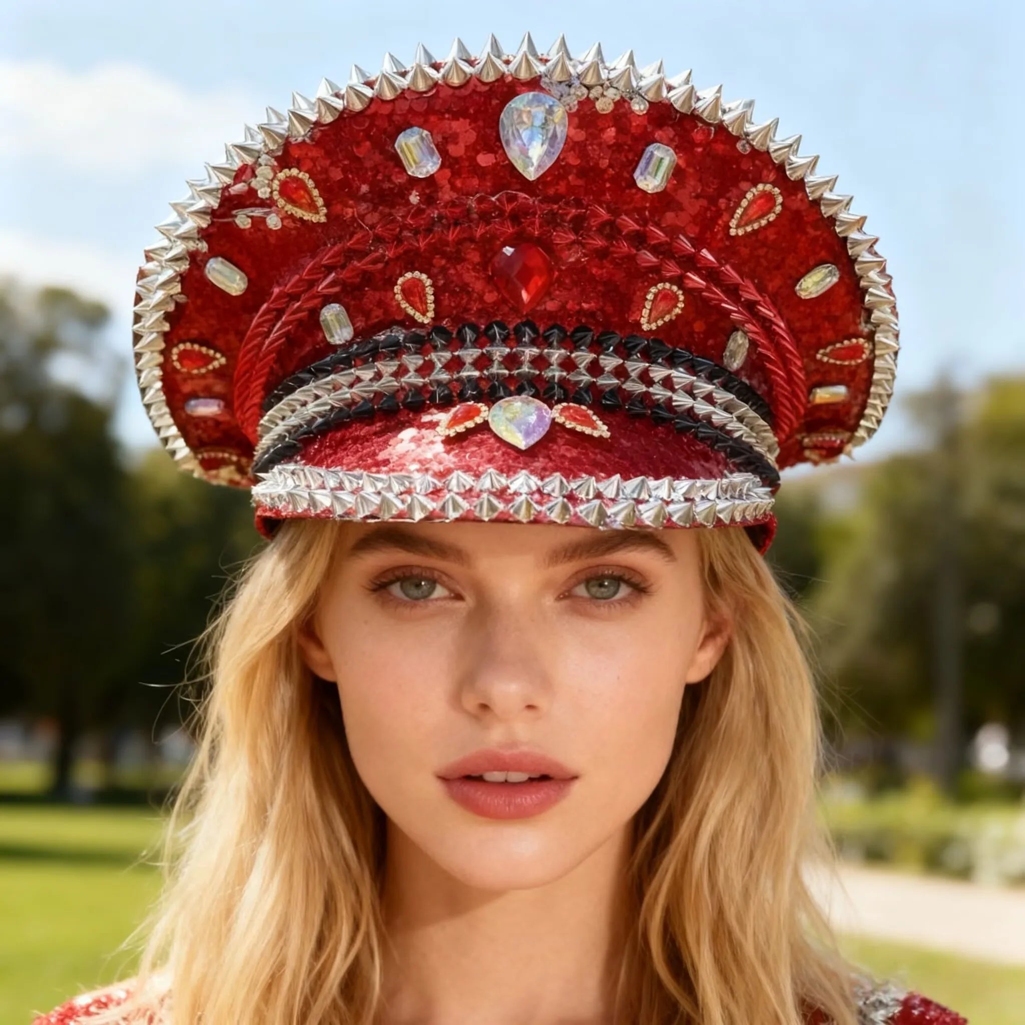 Steampunk Rhinestone Captain Hat