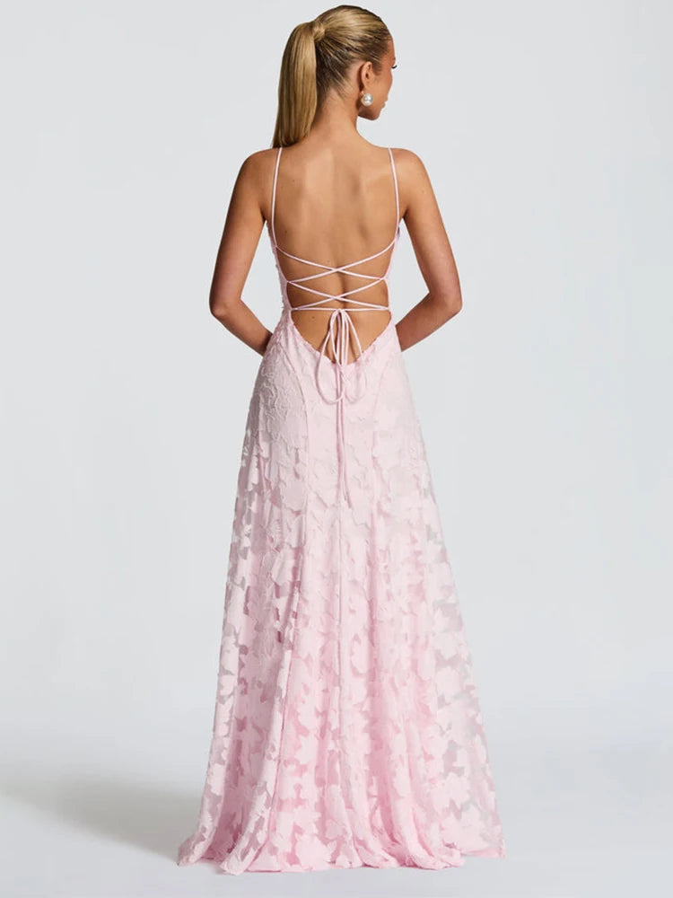 Floral Embroidery Maxi Dress