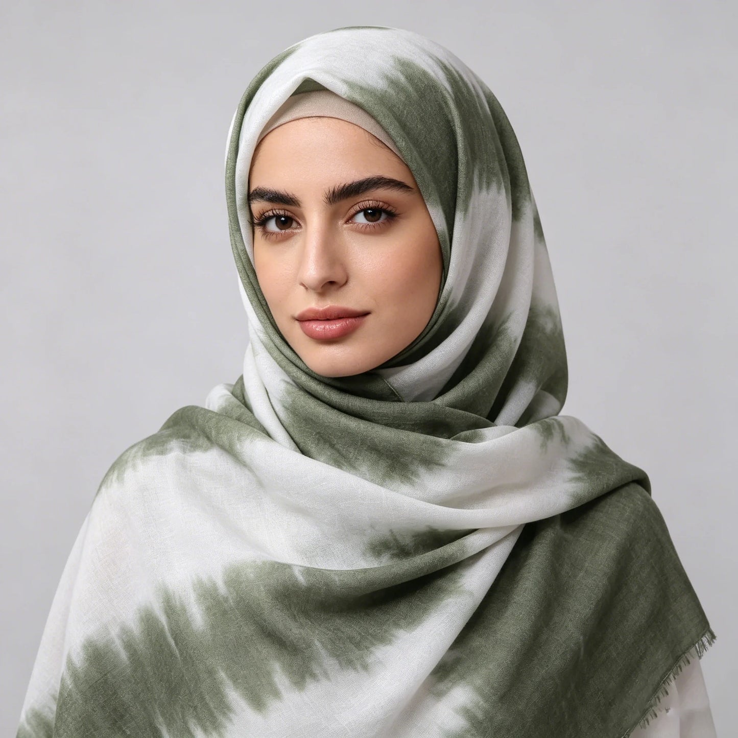 New Premium Tie-Dye Hijab Gradient Cotton Scarf Viscose Modal Hijab Headscarf Soft Breathable Hijab for Muslim Women
