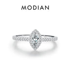 925 Sterling Silver Classic Geometric Round Oval Shape Zirconia Ring