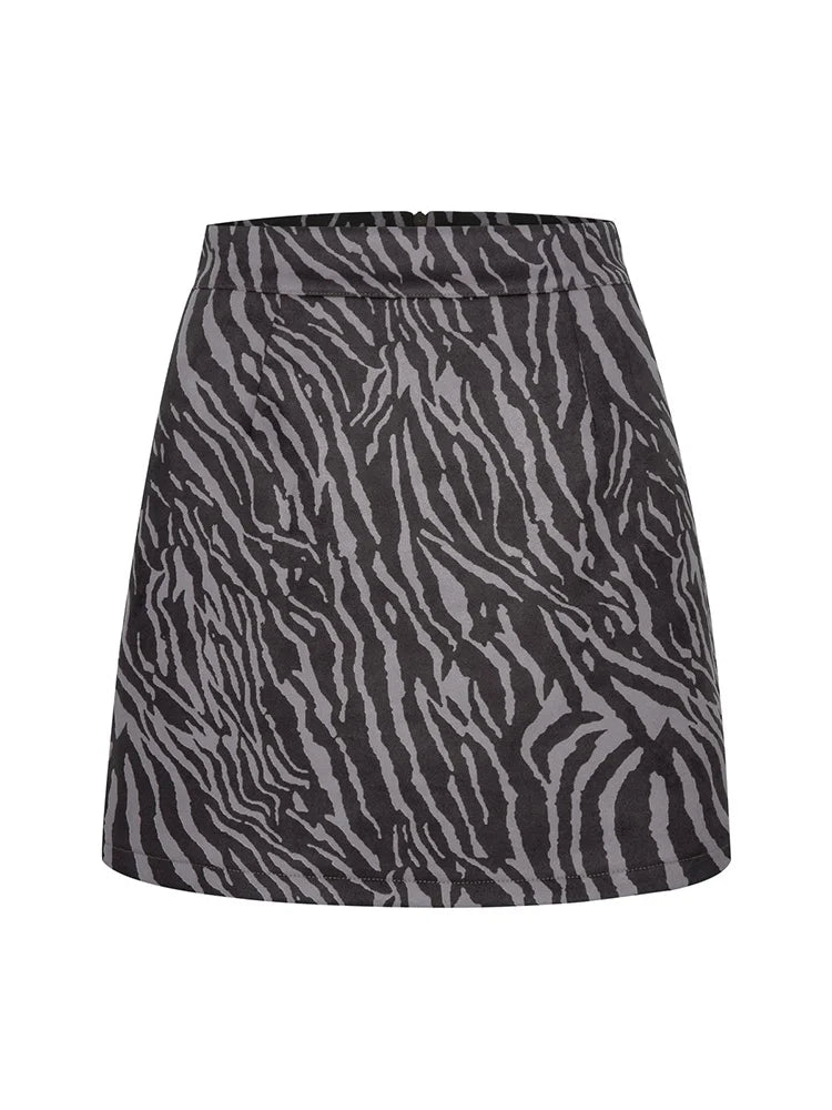 MiuKoMiYa A Line Suede Mini Skirt