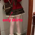 Lazy Bow Off Shoulder Long Sleeve Loose Knitted Sweater Tops+ High Waist Ruched Skirt Set