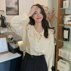 XPQBB Ruffled Peter Pan Collar Blouse