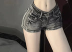 Washed Denim Shorts
