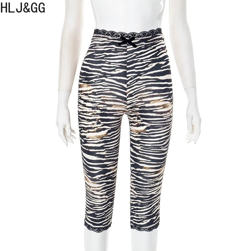 HLJ&GG Zebra Lace Shorts Two Piece Set