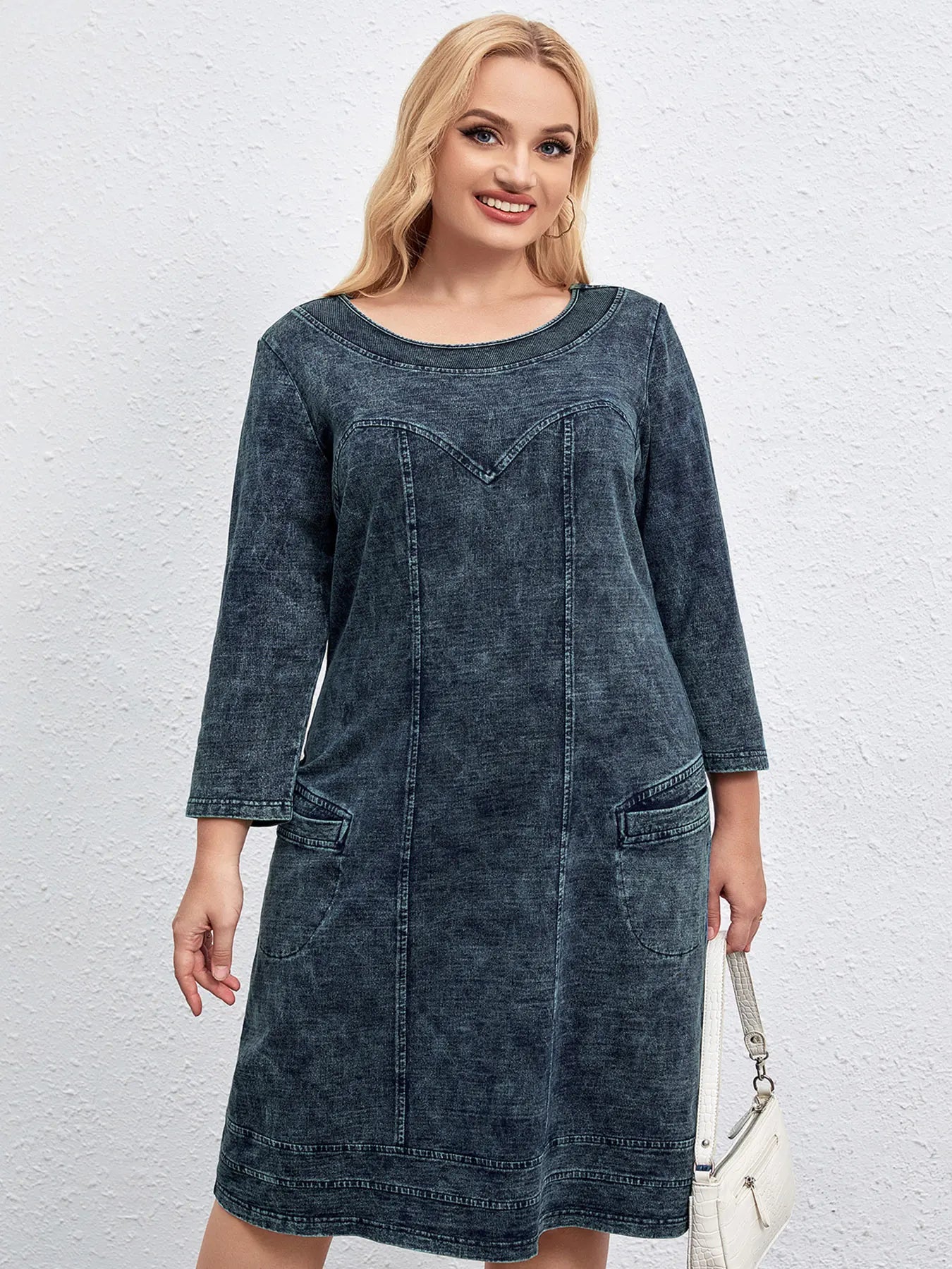 Knitted Denim Dress